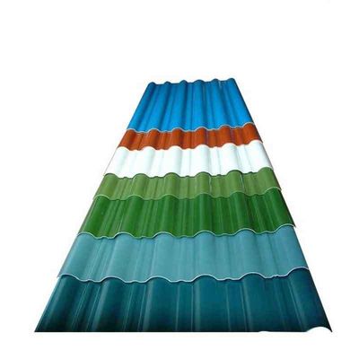 Folha de telhado corrugada personalizada PPGI Telhado de telhado 0,5 mm Folhas de telhado galvanizadas laminadas a frio