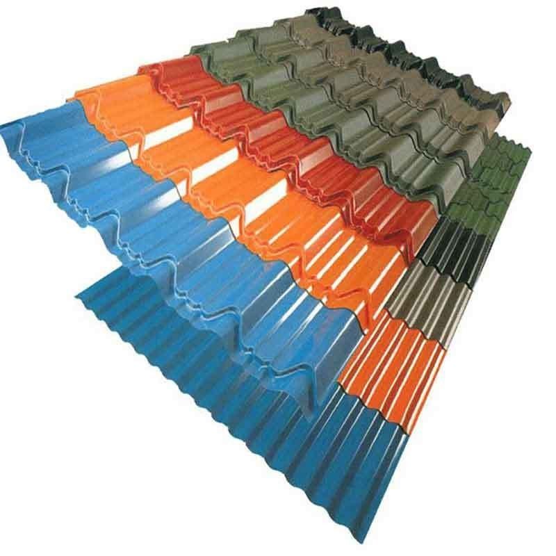 Folha de telhado corrugada personalizada PPGI Telhado de telhado 0,5 mm Folhas de telhado galvanizadas laminadas a frio